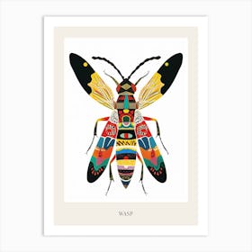 Colourful Insect Illustration Wasp 5 Poster Art Print