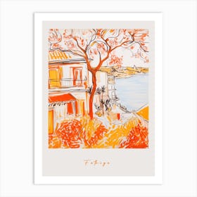 Fethiye Turkey Orange Drawing Poster Art Print
