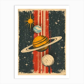 Retro Space Poster Art Print