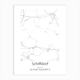 Schiffdorf,Germany Minimalist Map Art Print