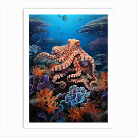Octopus Camouflage Illustration 3 Art Print