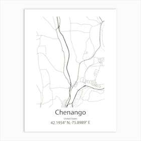 Chenango,United States Minimalist Map Art Print