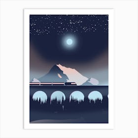 Train In The Night Art Print