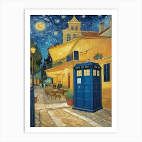 Tardis On The Terrace At Arles - Van Gogh inspired Art Print 8 Art Print