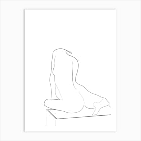Nude Sitting On A Box Art Print