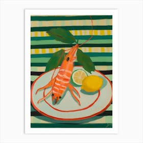 Prawn Italian Still Life Painting Art Print