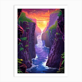 Cliffs At Sunset 2 Art Print