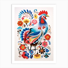 Scandinavian Bird Illustration Chicken 8 Art Print