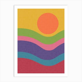 Sunset Waves 1 Art Print