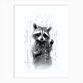 Raccoon In The Shower 1 Art Print