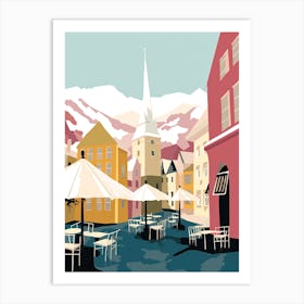 Tromso, Norway, Flat Pastels Tones Illustration 2 Art Print