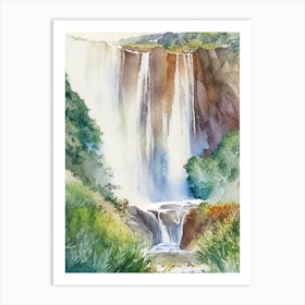 Alamere Falls, United States Water Colour  (1) Art Print