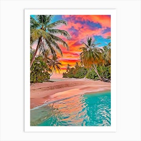 Sunset At The Beach 1 Art Print