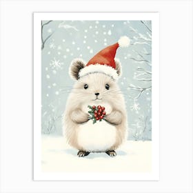 Christmas Hamster 2 Art Print