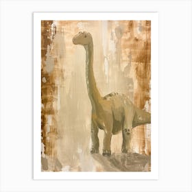 Muted Tones Dinosaur Painting Art Print