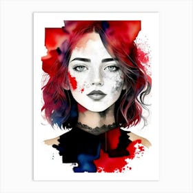 Girl With Red Hair Art Print