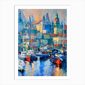 Port Of Gdańsk Poland Abstract Block harbour Art Print
