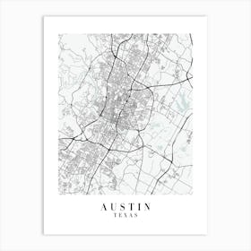 Austin Texas Street Map Color Minimal Art Print