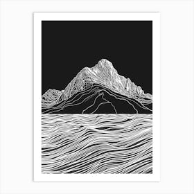 Ben Vorlich Loch Lomond Mountain Line Drawing 7 Art Print