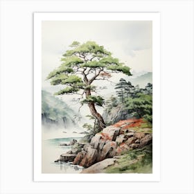 Tokyo In Japan, Japanese Brush Painting, Ukiyo E, Minimal 4 Art Print