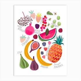 Fruits Chart Art Print