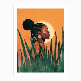 Woman In The Grass Art Print