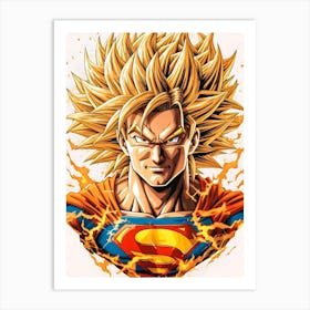 Son Goku Superman Superhero Fusion Art Art Print