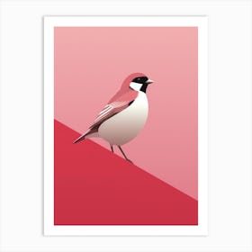 Minimalist Sparrow 1 Illustration Art Print