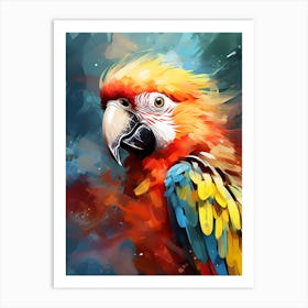 Bright Digital Watercolour Parrot 3 Art Print