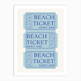 Beach Ticket Art Print