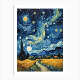 Vincent Van Gogh Art Village Painting (10) Art Print