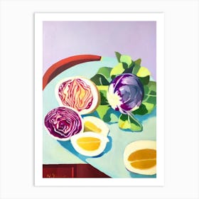 Red Cabbage 2 Tablescape vegetable Art Print