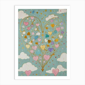 Hearts In The Sky Art Print