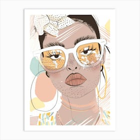 Girl With Glasses 6 Art Print