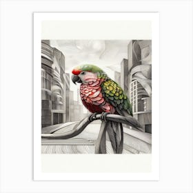 Ziggy Parrot In The City Art Print