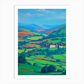 Lake District National Park United Kingdom Blue Oil Painting 1  Art Print