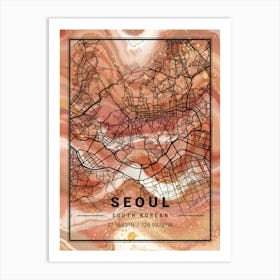 Seoul Map Art Print