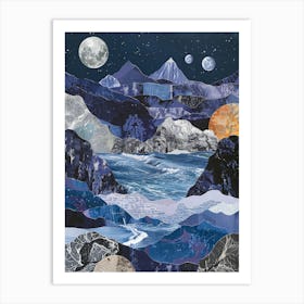 'The Moon And The Mountains' Art Print