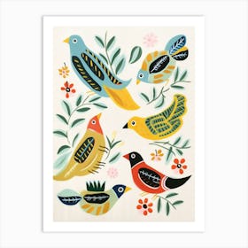 Folk Style Bird Painting 1 Art Print