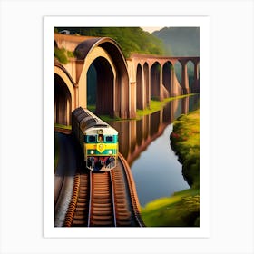 A train passes through the nine-arch bridge in Sri Lanka 2 Art Print