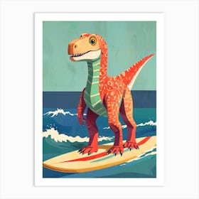 Dinosaur Surfboard Art Print