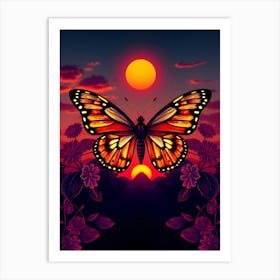 Butterfly At Sunset 1 Art Print