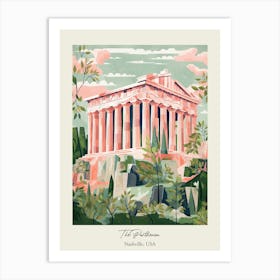 The Parthenon   Nashville, Usa   Cute Botanical Illustration Travel 2 Poster Art Print