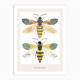 Colourful Insect Illustration Yellowjacket 7 Poster Art Print