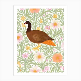Coot William 2 Morris Style Bird Art Print