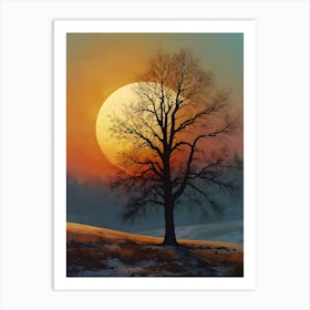 Sunset With A Tree 1 Art Print