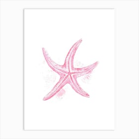 Pink Starfish Watercolor Coastal Art Print