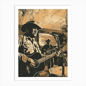 Duotone Illustration Live Music Scene Austin Texas  2 Art Print