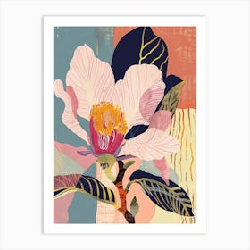 Colourful Flower Illustration Camellia 1 Art Print