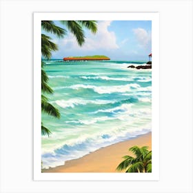 Pigeon Point Beach, Tobago Contemporary Illustration   Art Print
